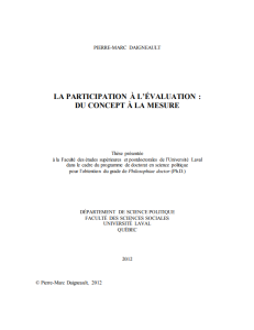 La participation à l&rsquo;évaluation : du concept à la mesure